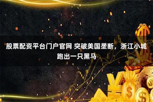 股票配资平台门户官网 突破美国垄断，浙江小城跑出一只黑马